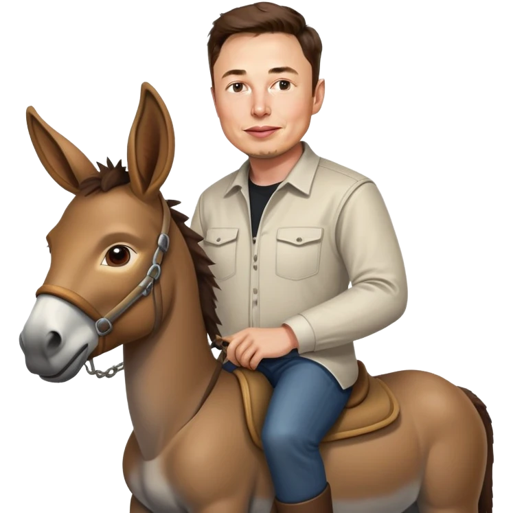 Elon Musk riding a donkey  emoji