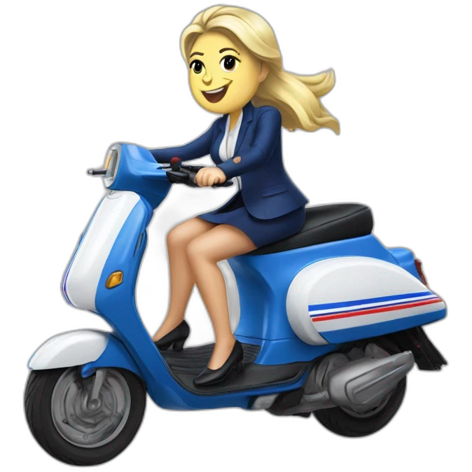 Marine le Pen sur un scooter emoji