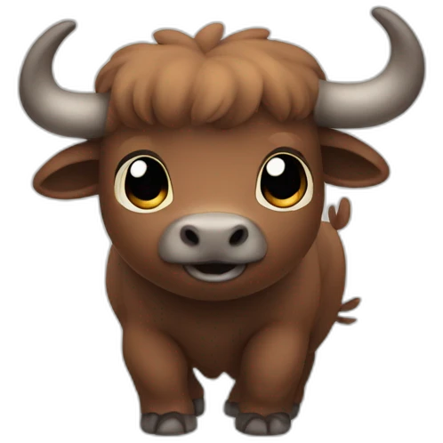 cute chibi style flying bison waving his hand  emoji