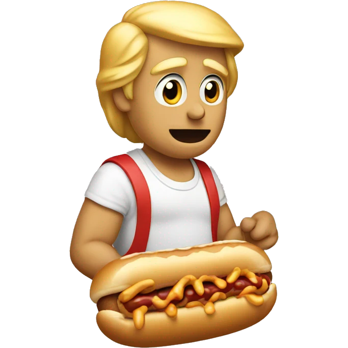 Donald trump eating a hotdog emoji