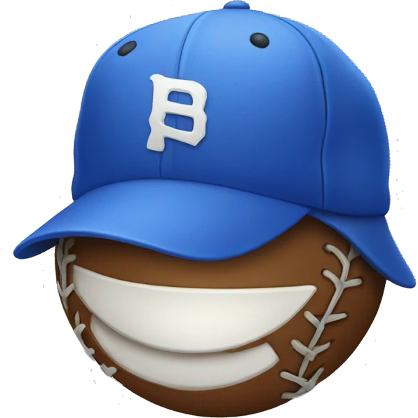 Softball with a hat on emoji