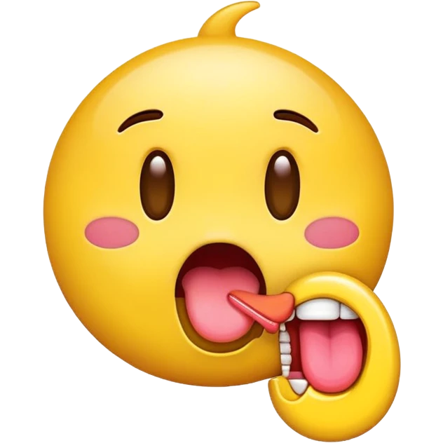 Emoji licking a phone screen emoji