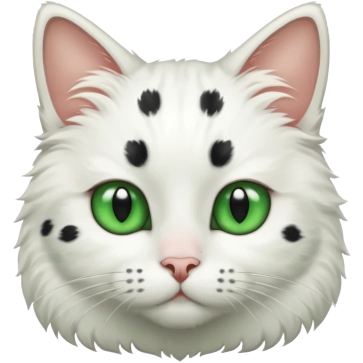 um gato branco com manchas pretas emoji