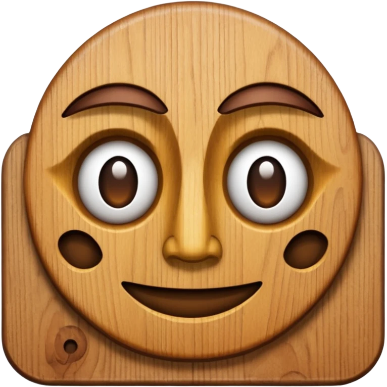 A 🪵 with a face  emoji