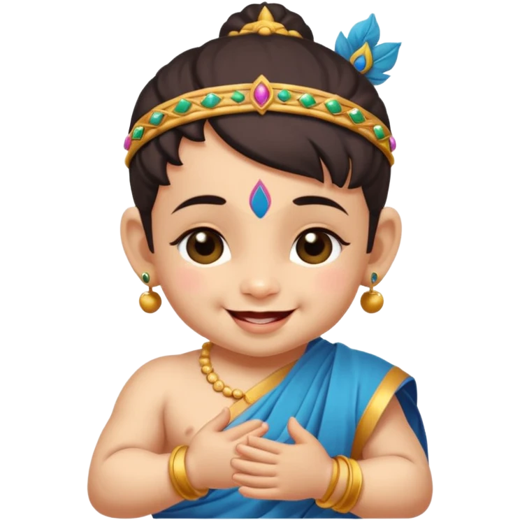 Naughty baby krisna winking  emoji