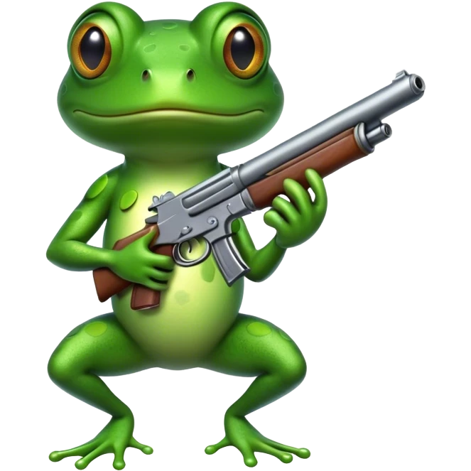 frog holding gun emoji