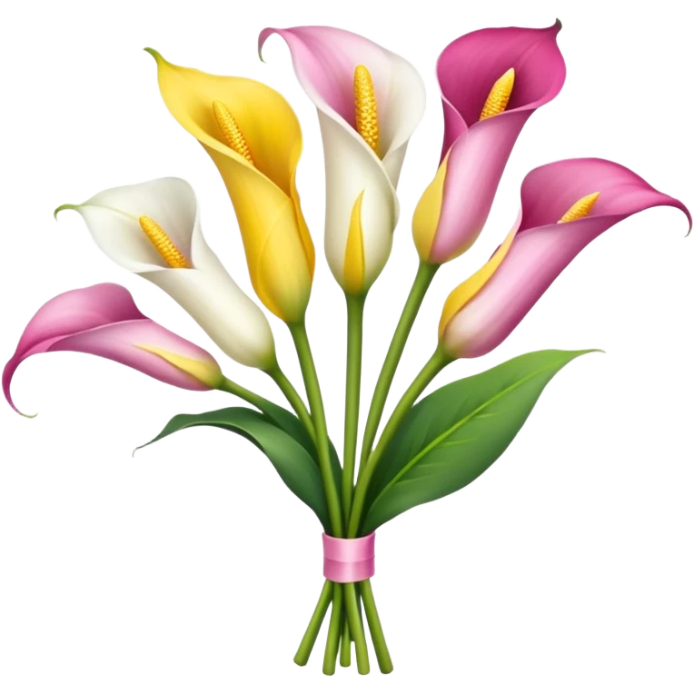 calla lily flower multicolor bouquet emoji