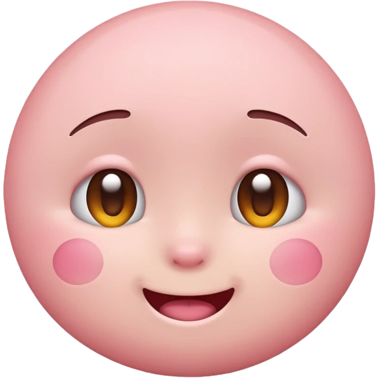 cute soft pink emoji, round and friendly, blushing cheeks, simple happy face emoji