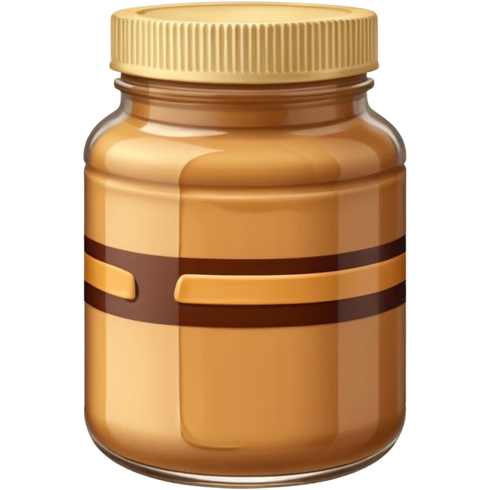 A jar of peanut butter with chocolate stripe: emoji