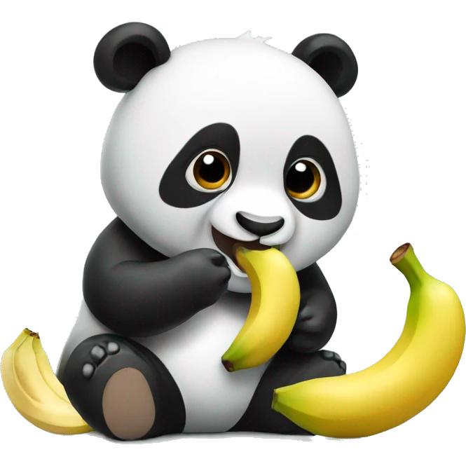 panda eating a banana emoji