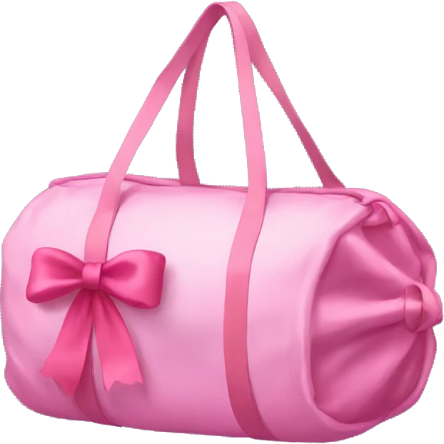 Gym bag with pink bow emoji
