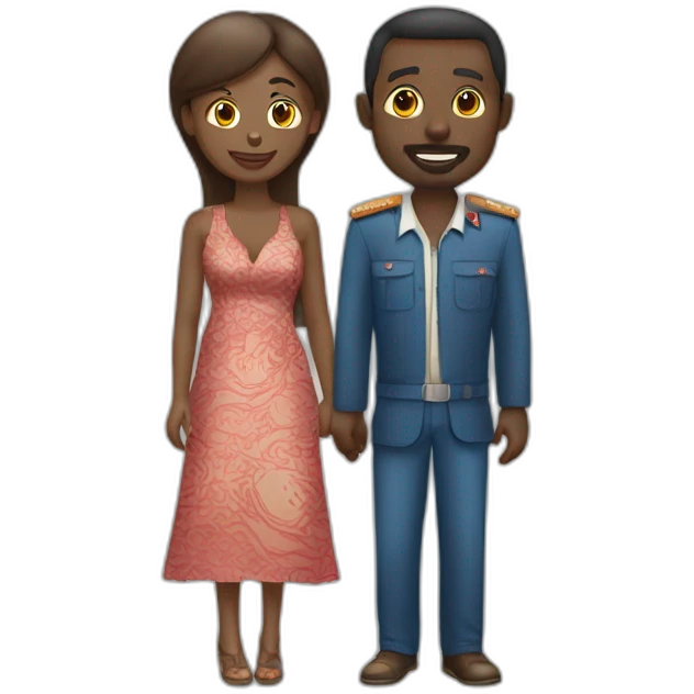 Central African Republic man with Lebanon woman couple emoji