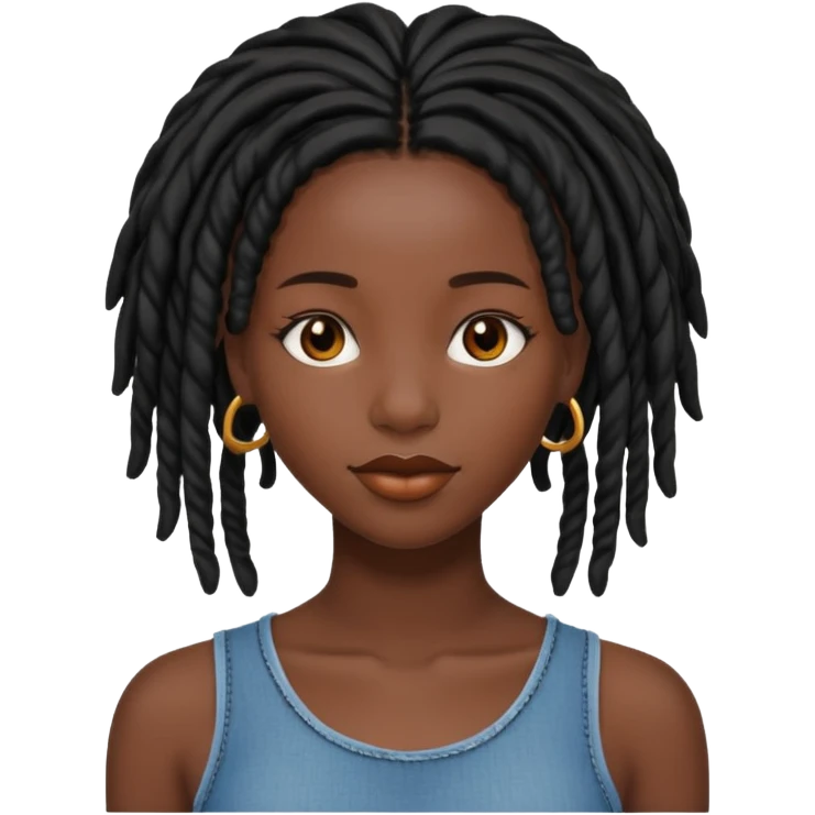 a pretty black girl with black, pretty locs emoji