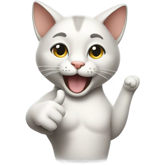 A smiling cat with a thumbs up emoji