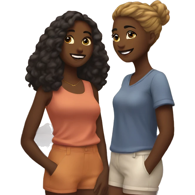 girlfriends at sunset emoji