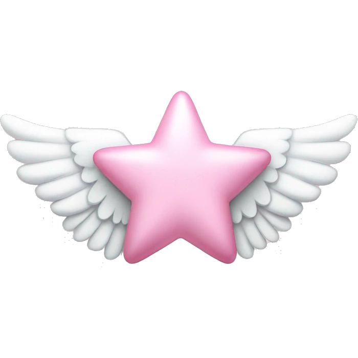 Light pink star with white angel wings emoji