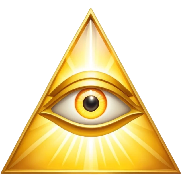 All-seeing eye in triangle with rays of light emoji