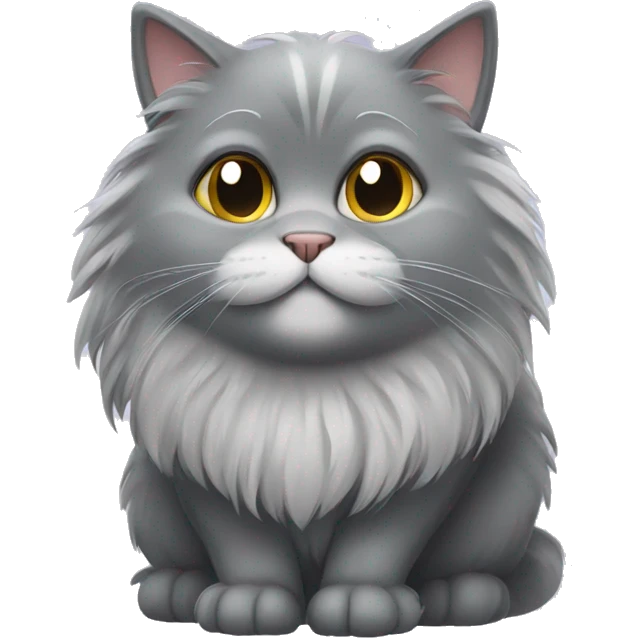 Fluffy grey cat emoji