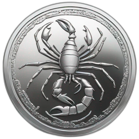 scorpio detailed rising chrome coin emoji