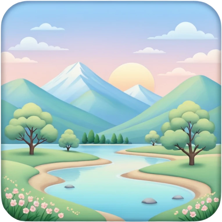 tranquil landscape with soft colors, representing calm and composure emoji