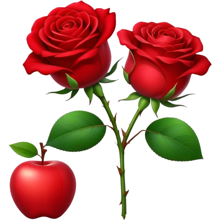 rose and apple emoji