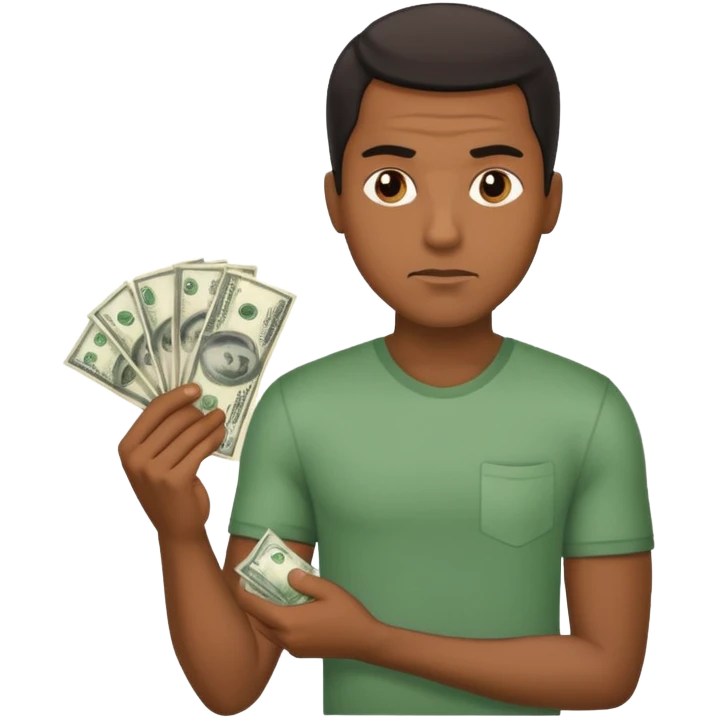 Black Man running with money emoji