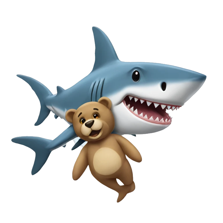 Shark with a teddy bear emoji