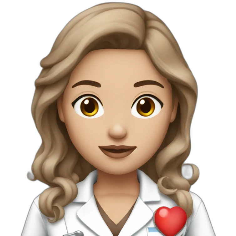 sexy nurse white skin brown hair emoji