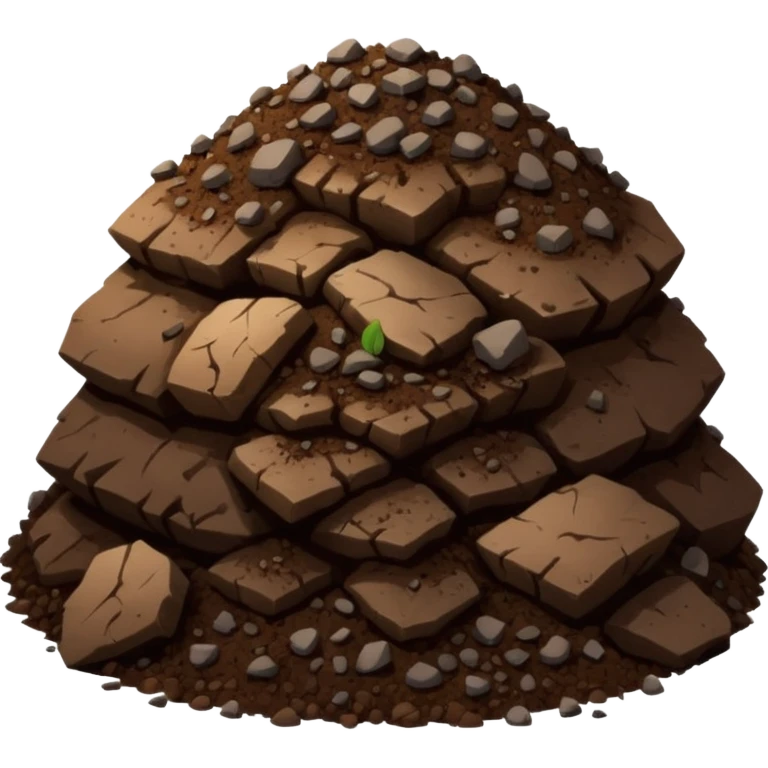 pile of soil with smaller pieces only emoji
