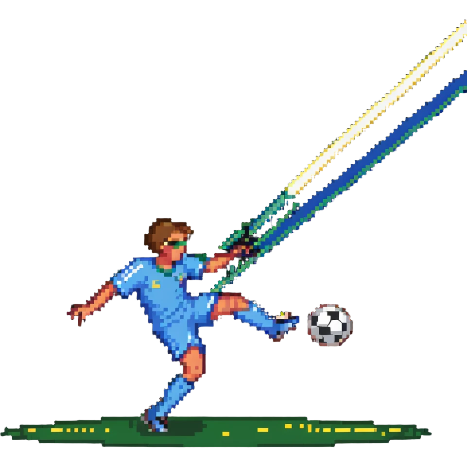 soccer player being hit by a laser beam emoji