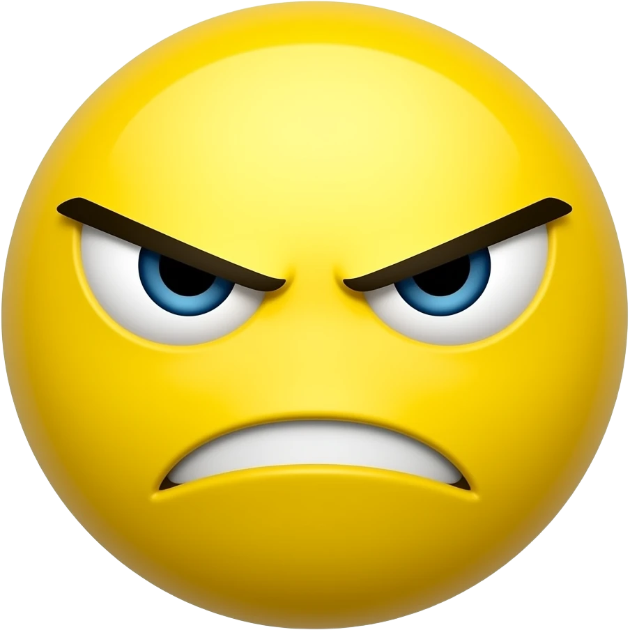 Круглый жёлтый эмодзи злой emoji