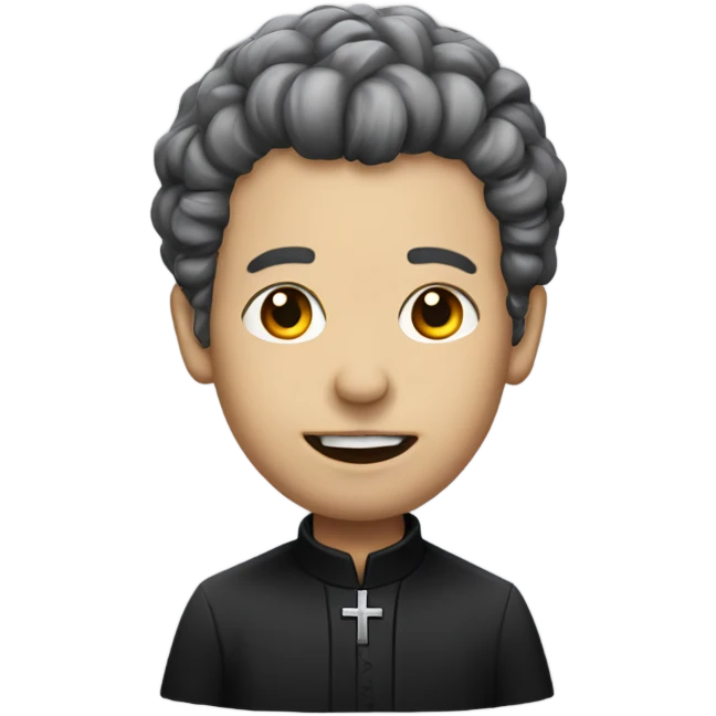 Priest with lipstick and flicking hair emoji