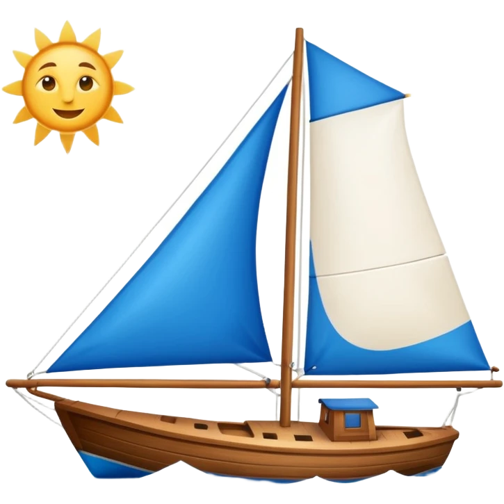 Sailboat – White sail on wooden hull emoji