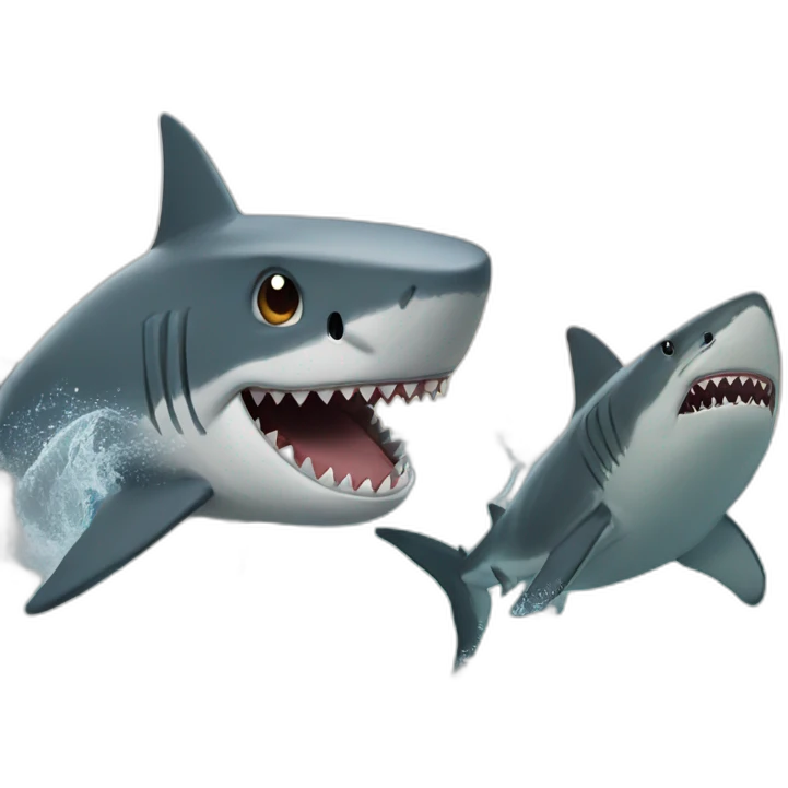 A rock fighting a shark emoji
