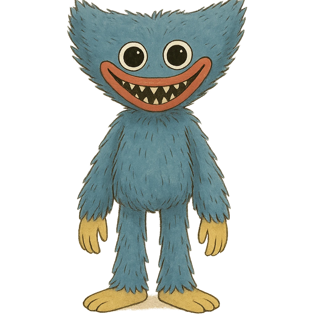 Huggy Wuggy character in ghibli style emoji