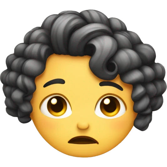 sad emoji with cute hairstyle and hairclips emoji