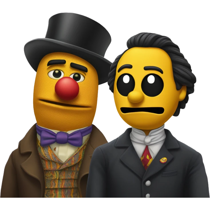 Bert and Ernie Disney Villains:
Count Rigorous (Bert) & Prince Prankster (Ernie)
Count Rigorous is a strict, orderly villain obsessed with rules and order, enforcing his will with an iron fist. lives for chaos, pulling tricks and causing disorder. emoji