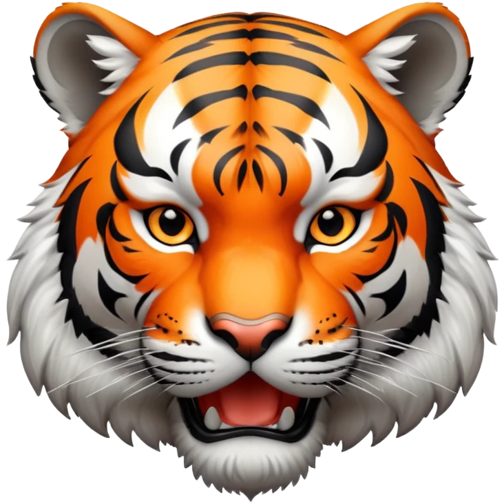 fierce tiger with orange and black stripes emoji