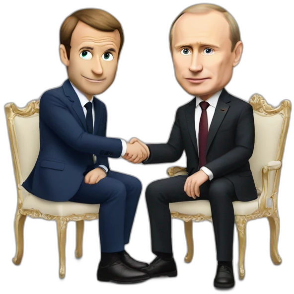 Macron with putin emoji