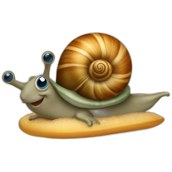 Escargot sur un dauphin emoji