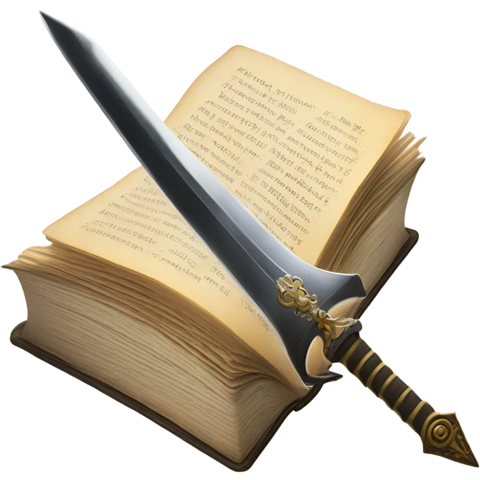 Sword piercing a book emoji
