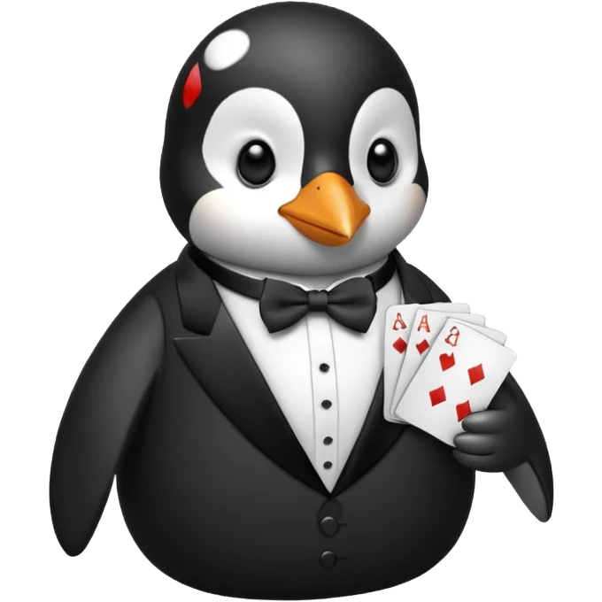 Penguin playing cards emoji