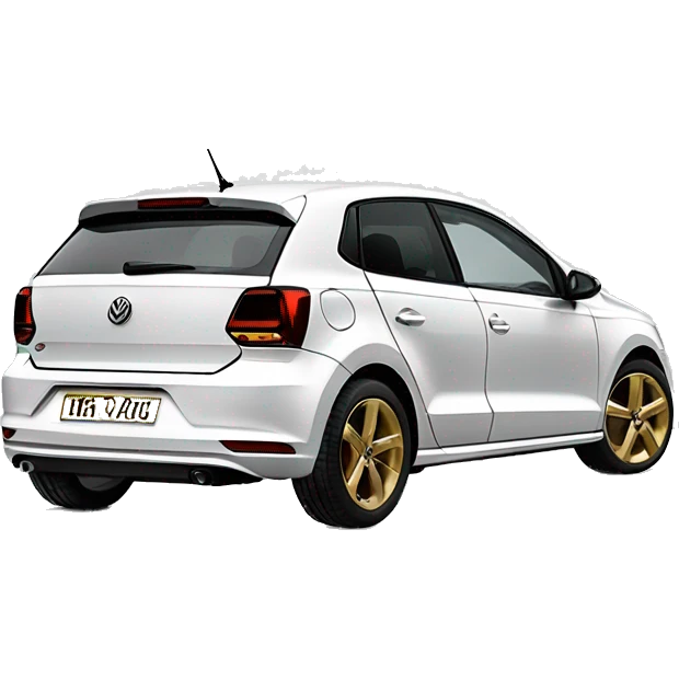 White Volkswagen polo GTI with gold alloys  emoji