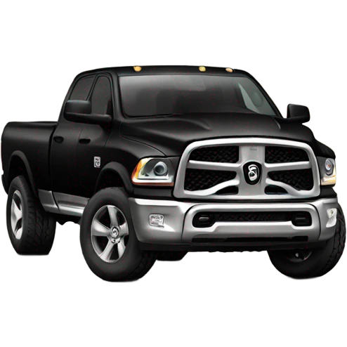 Black ram truck with big tires emoji