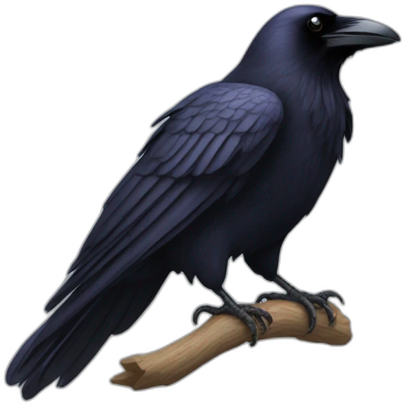A raven's left wing spread emoji