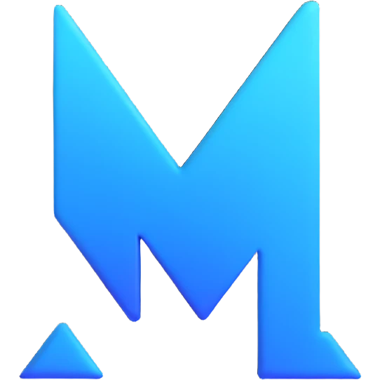 minimalist 3D logo with blue gradient emoji