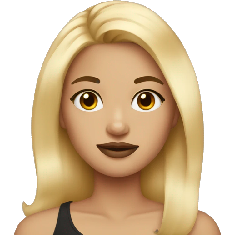 girl with blonde hair and lots of makeup emoji