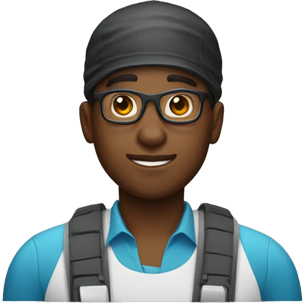 black male techie nerd emoji