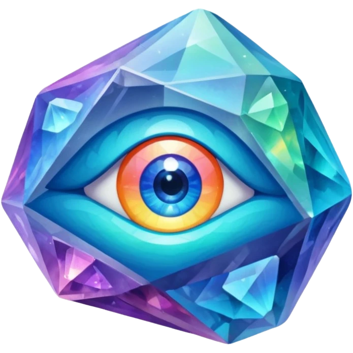 colorful minerals with eyes emoji