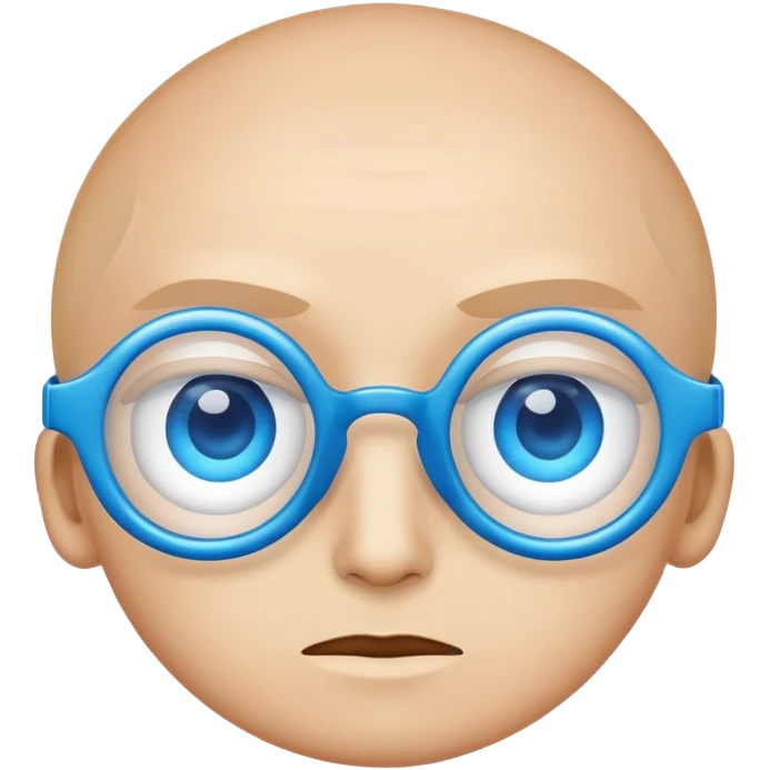 Two eyes looking forward, surrounded by blue glasses. Minimalist, modern emoji-style design with a focused expression. emoji